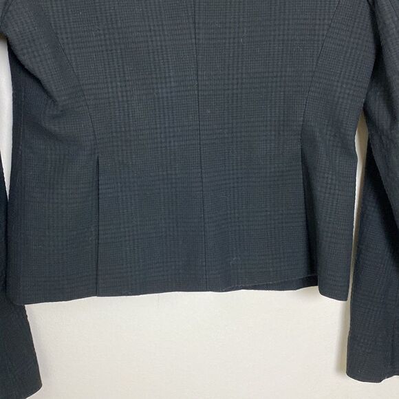 Theory Blazer Jacket Black on Black Plaid Sz 6 - Picture 7 of 9